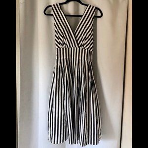 BLACK & WHITE STRIPED BEETLEJUICE RETRO DRESS L